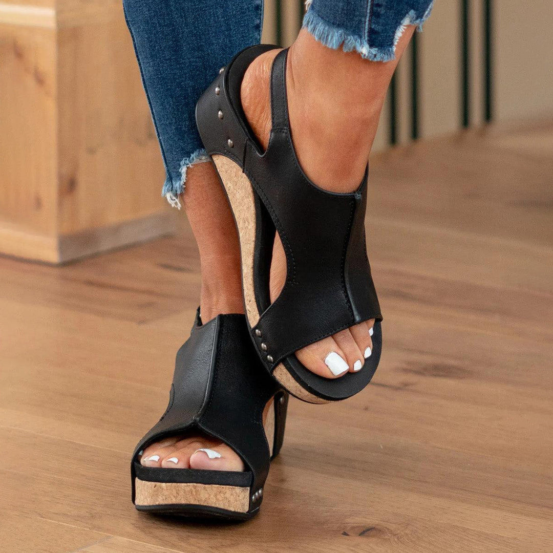 Adriana Cavalli Wedge Sandals with Slingback Strap