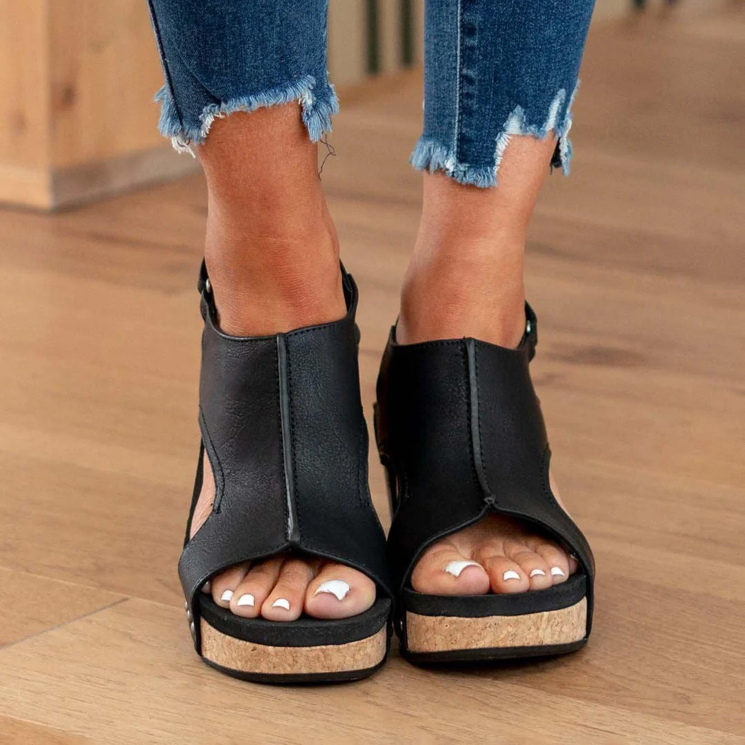 Adriana Cavalli Wedge Sandals with Slingback Strap