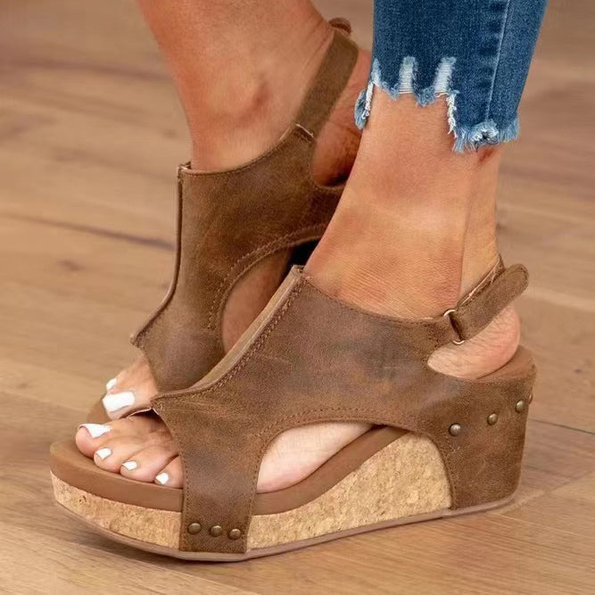 Adriana Cavalli Wedge Sandals with Slingback Strap