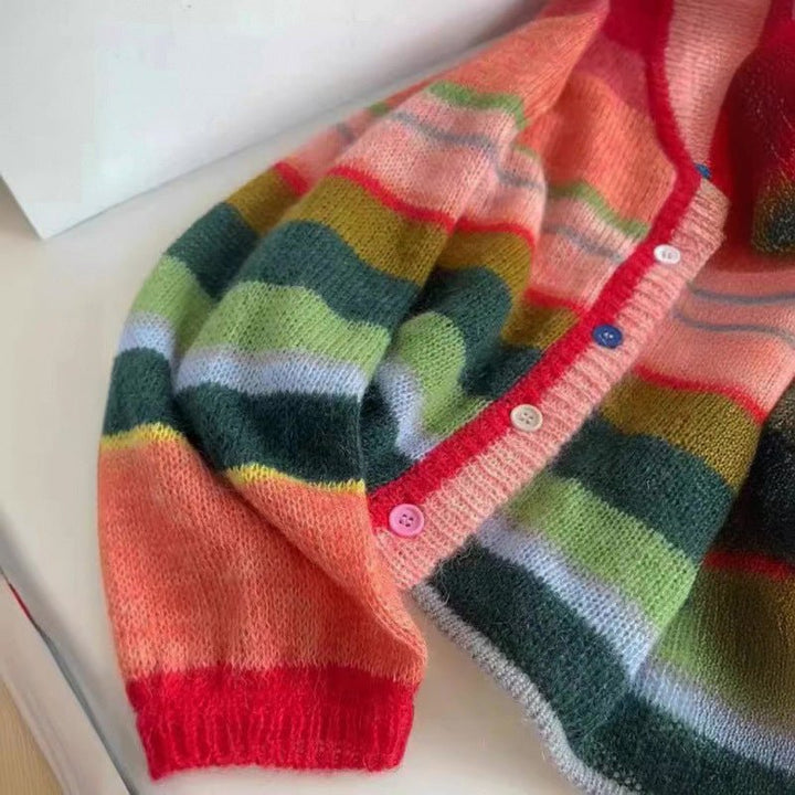 Alessia Romano Rainbow Knitted Cardigan