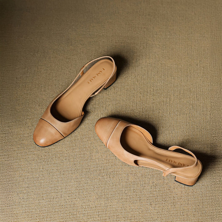 Alessia Romano Leather Slingback Heels