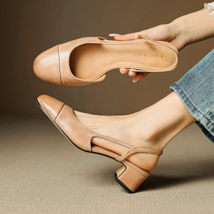 Alessia Romano Leather Slingback Heels
