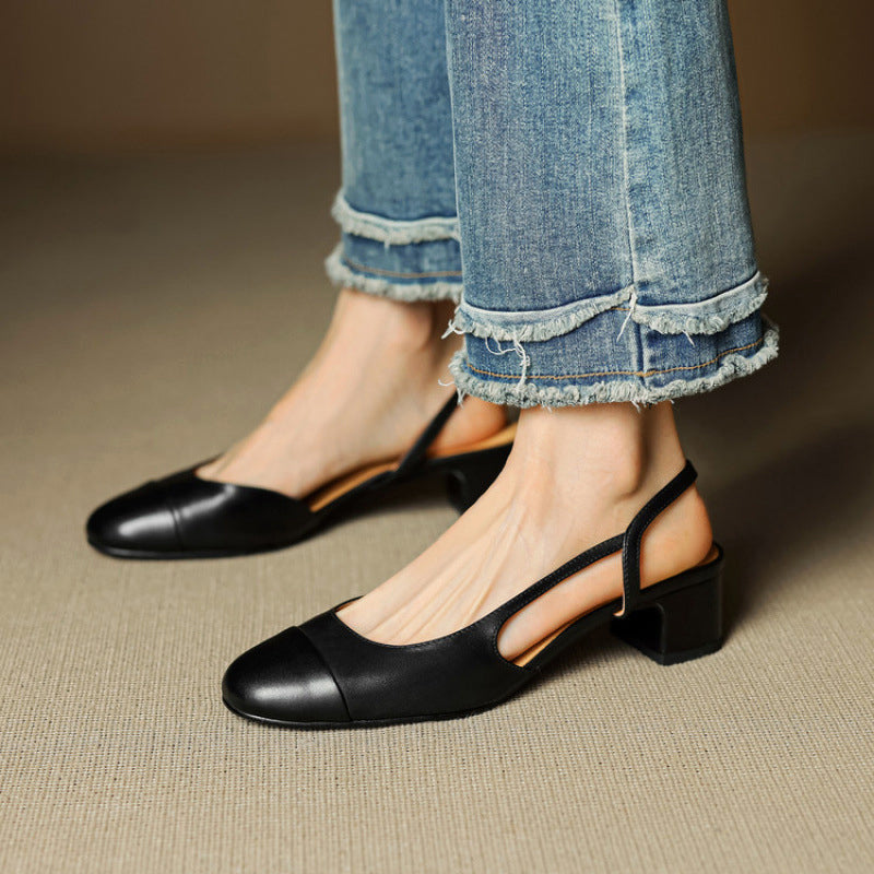 Alessia Romano Leather Slingback Heels