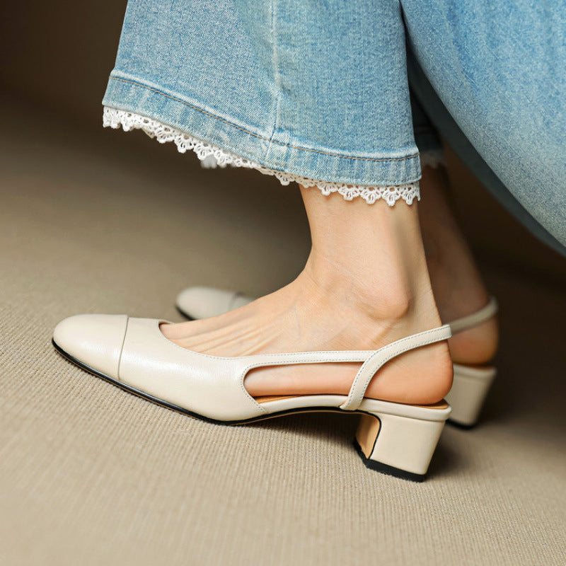 Alessia Romano Leather Slingback Heels