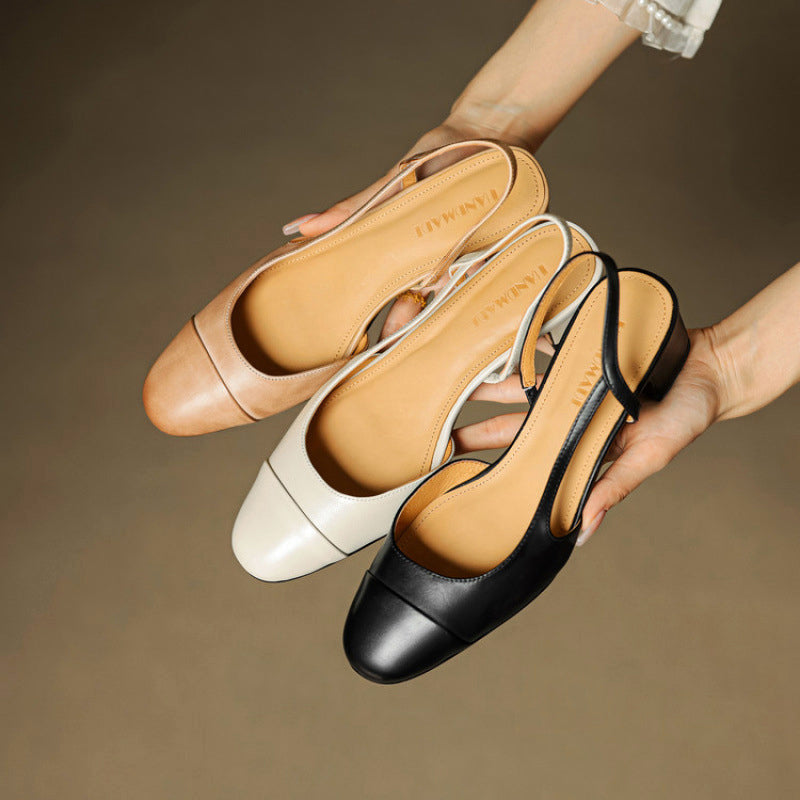 Alessia Romano Leather Slingback Heels