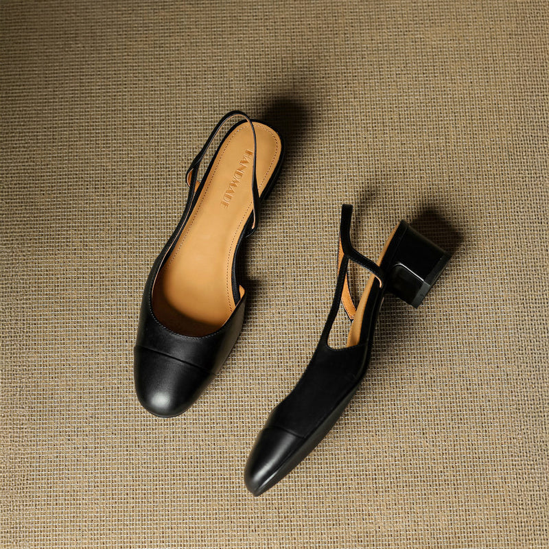Alessia Romano Leather Slingback Heels