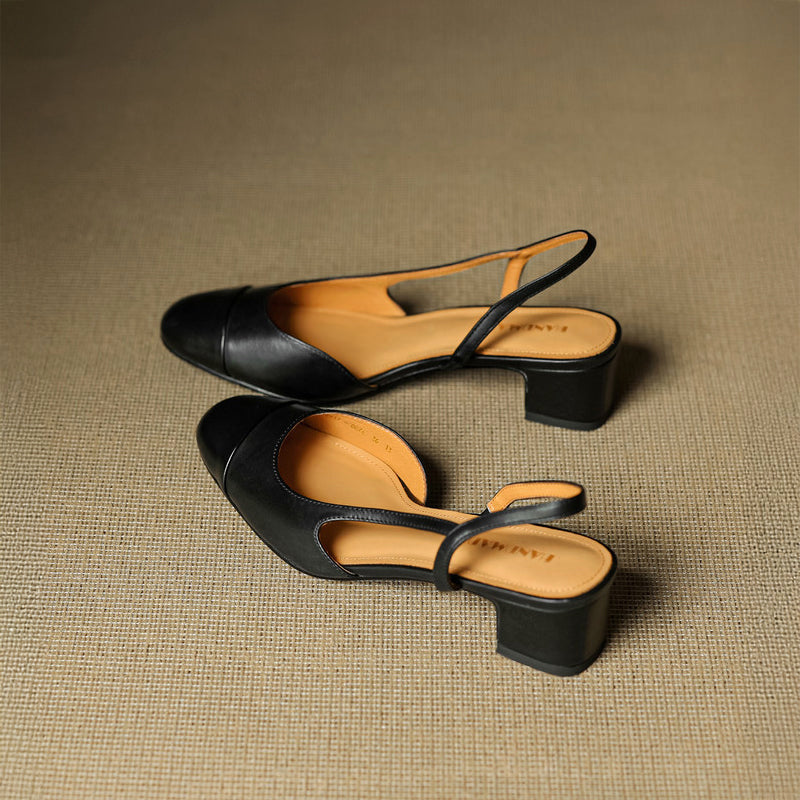 Alessia Romano Leather Slingback Heels