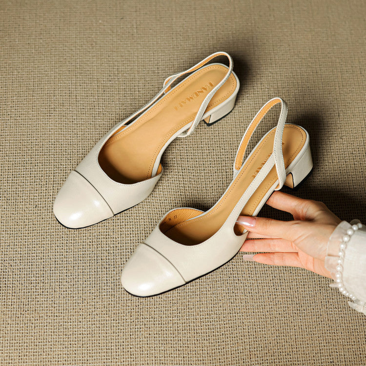 Alessia Romano Leather Slingback Heels