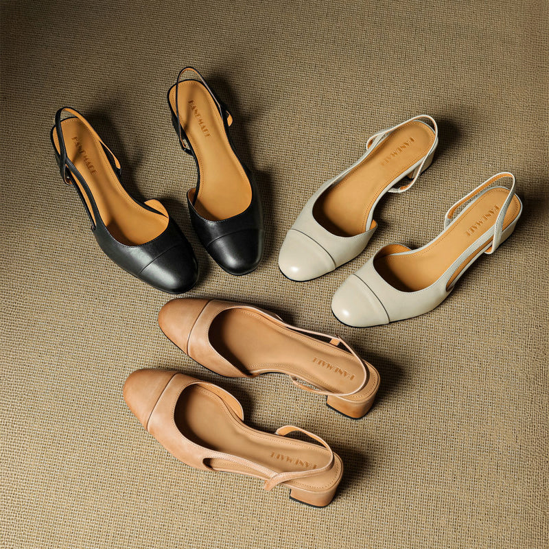 Alessia Romano Leather Slingback Heels