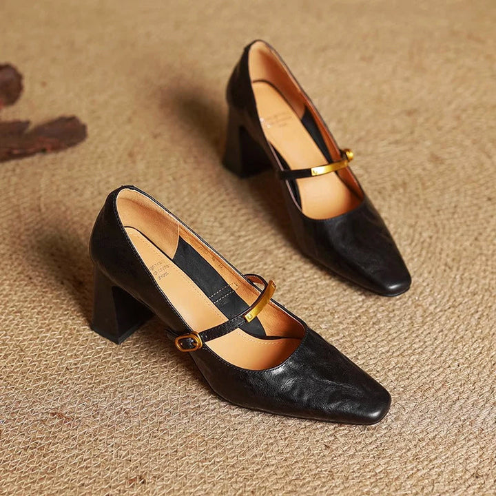 Alessia Romano Leather Mary Jane Heels
