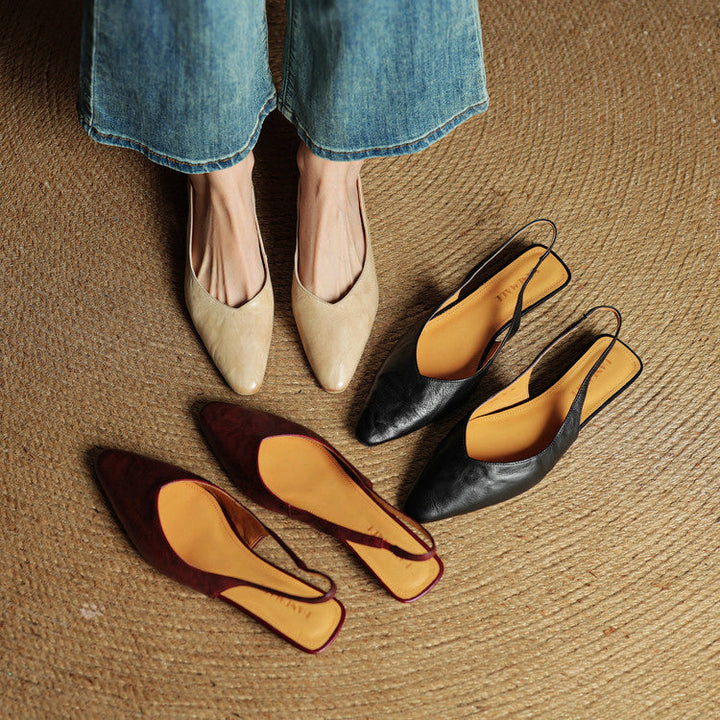 Alessia Romano Leather Slingback Flats