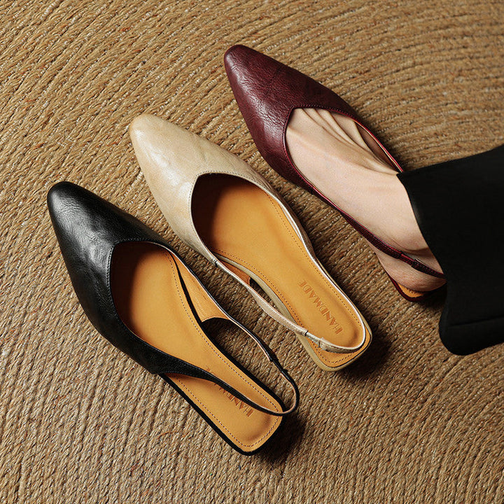 Alessia Romano Leather Slingback Flats