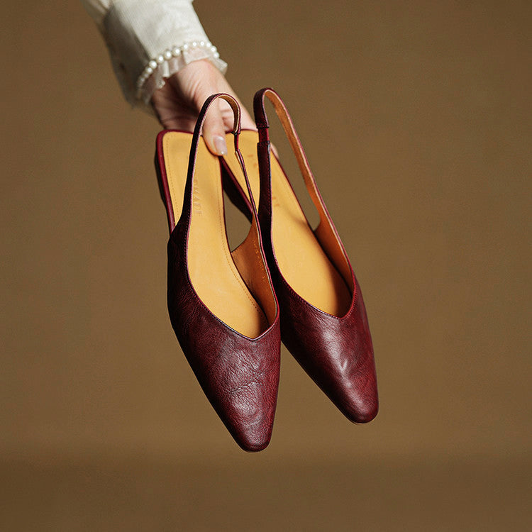 Alessia Romano Leather Slingback Flats
