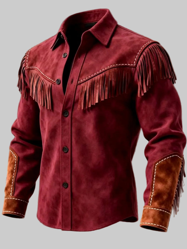 Andrew - Men's Suede Fringe Western Shirt Jacket 3