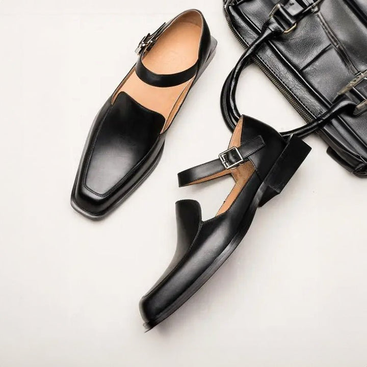 Davide Costa Black Leather Sandals