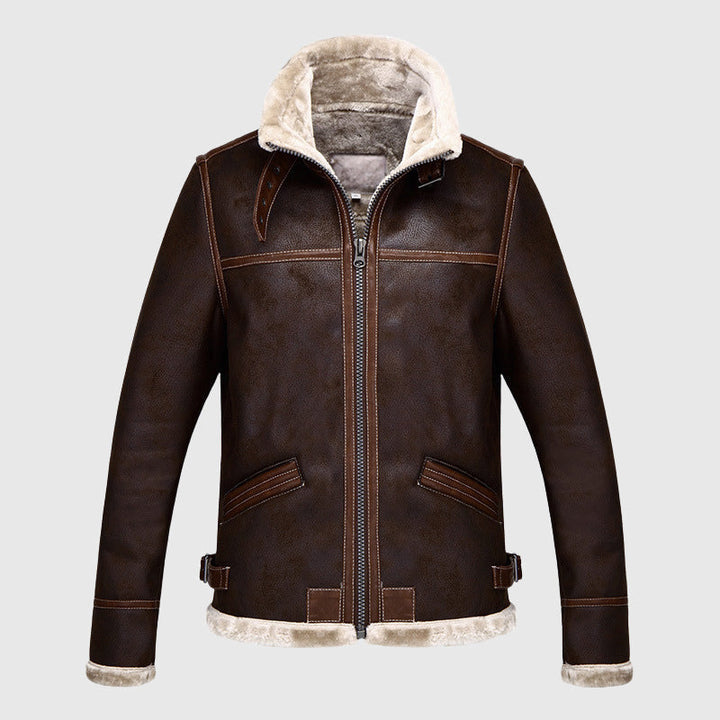 Davide Costa Leather Vintage Bomber Jacket
