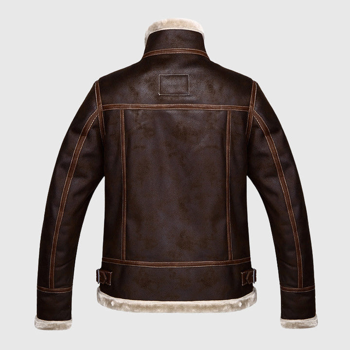 Davide Costa Leather Vintage Bomber Jacket