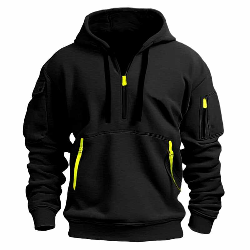Ezra - Men's Quarter-Zip Hoodie Sweatshirt with Utility Pockets