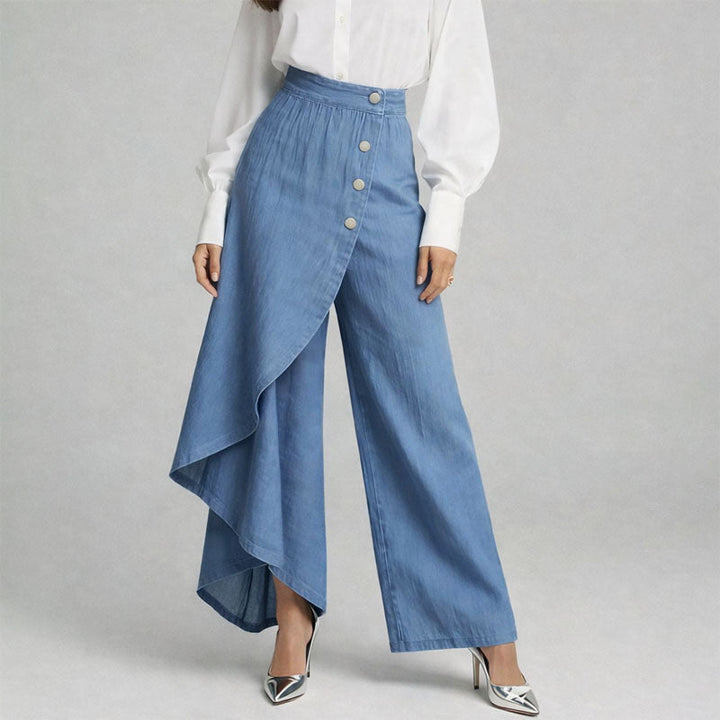Giulia Bellini Asymmetrical Wide-Leg Pants