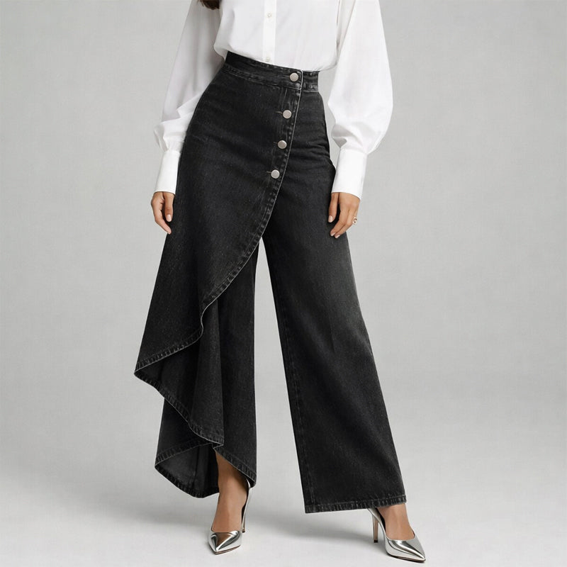 Giulia Bellini Asymmetrical Wide-Leg Pants