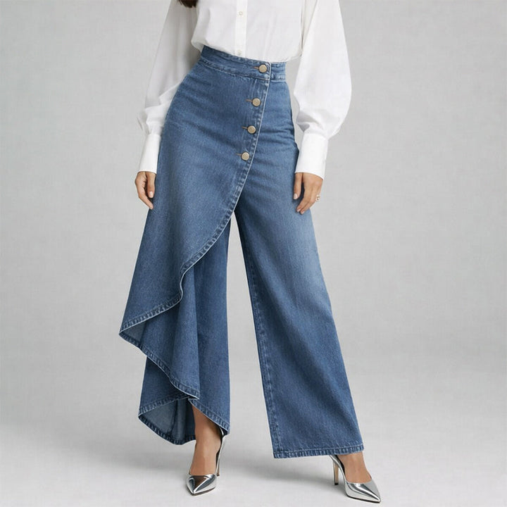 Giulia Bellini Asymmetrical Wide-Leg Pants