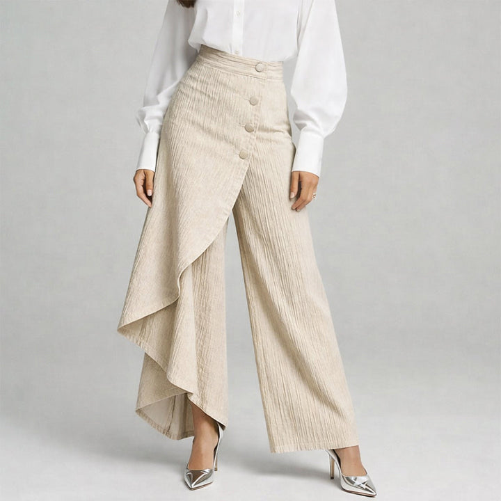 Giulia Bellini Asymmetrical Wide-Leg Pants