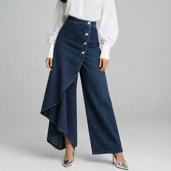 Giulia Bellini Asymmetrical Wide-Leg Pants