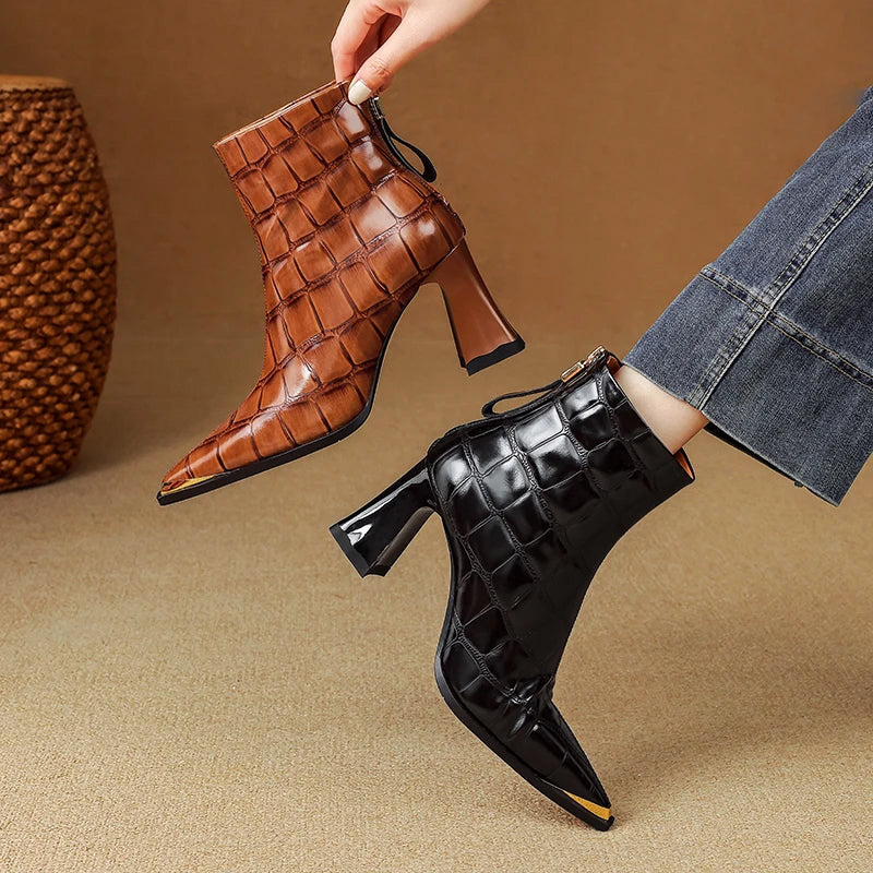 Giulia Bellini Croc Leather Boots