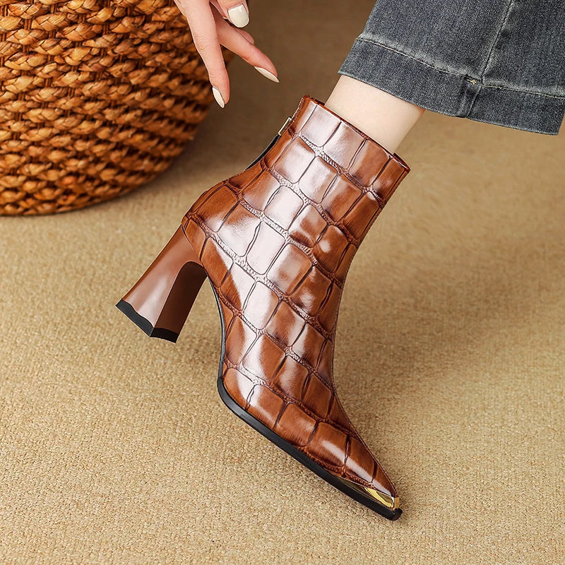 Giulia Bellini Croc Leather Boots