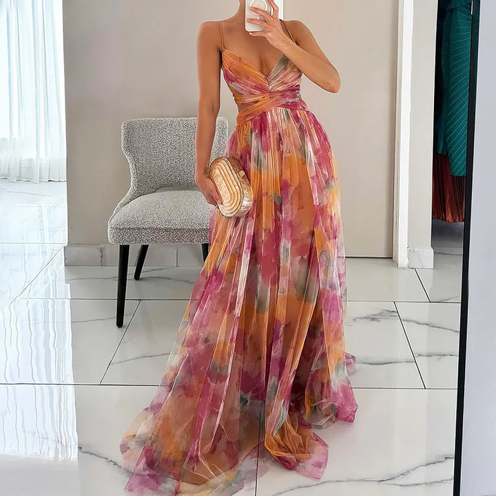 Giulia Bellini Evening Sheer Maxi Dress