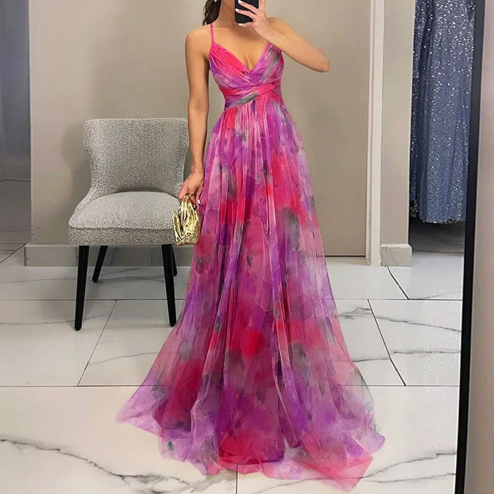 Giulia Bellini Evening Sheer Maxi Dress