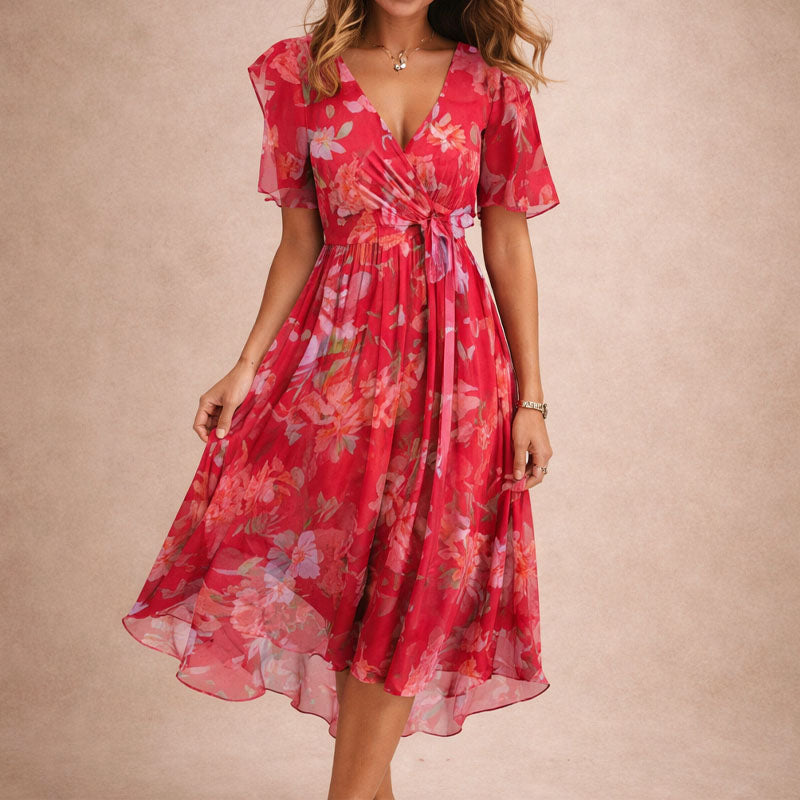 Giulia Bellini Floral Print Wrap Dress