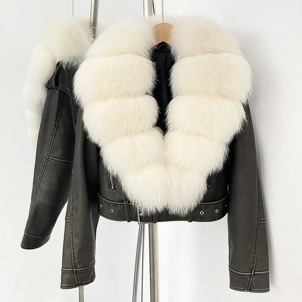Giulia Bellini Fur Aviator Jacket