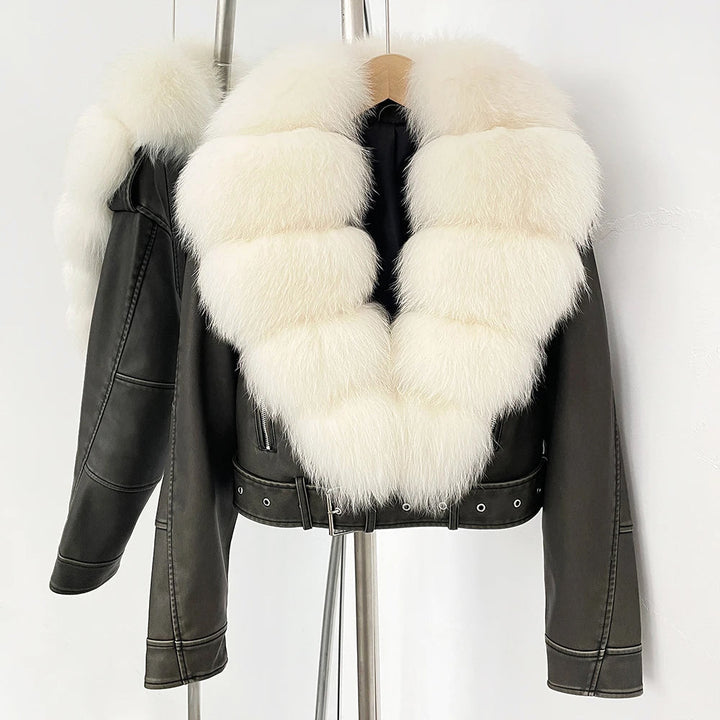 Giulia Bellini Fur Aviator Jacket