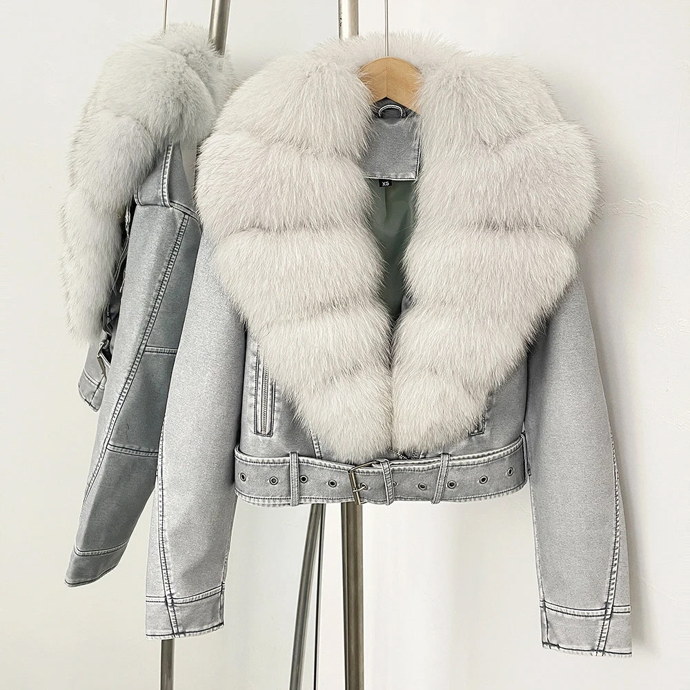 Giulia Bellini Fur Aviator Jacket