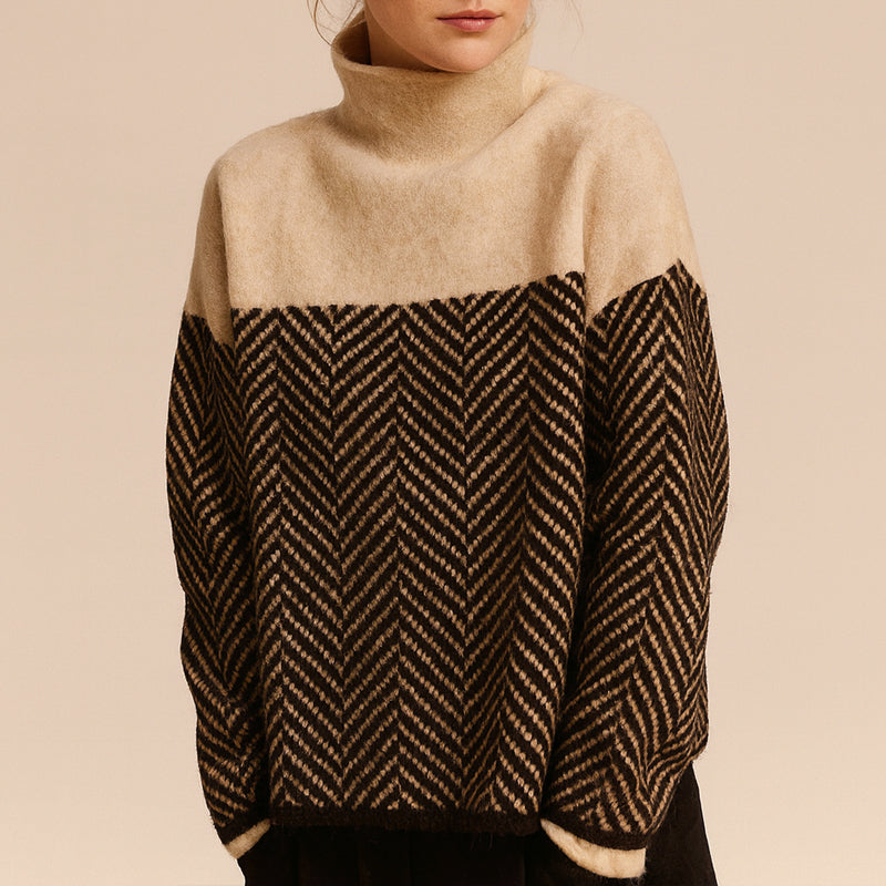 Giulia Bellini Herringbone Knit Sweater
