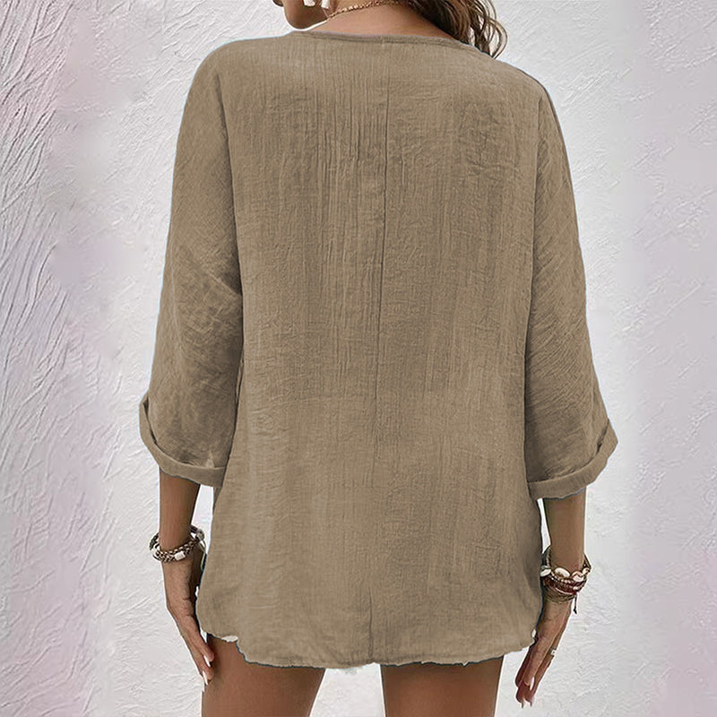 Giulia Bellini V-Neck Blouse with Button Front