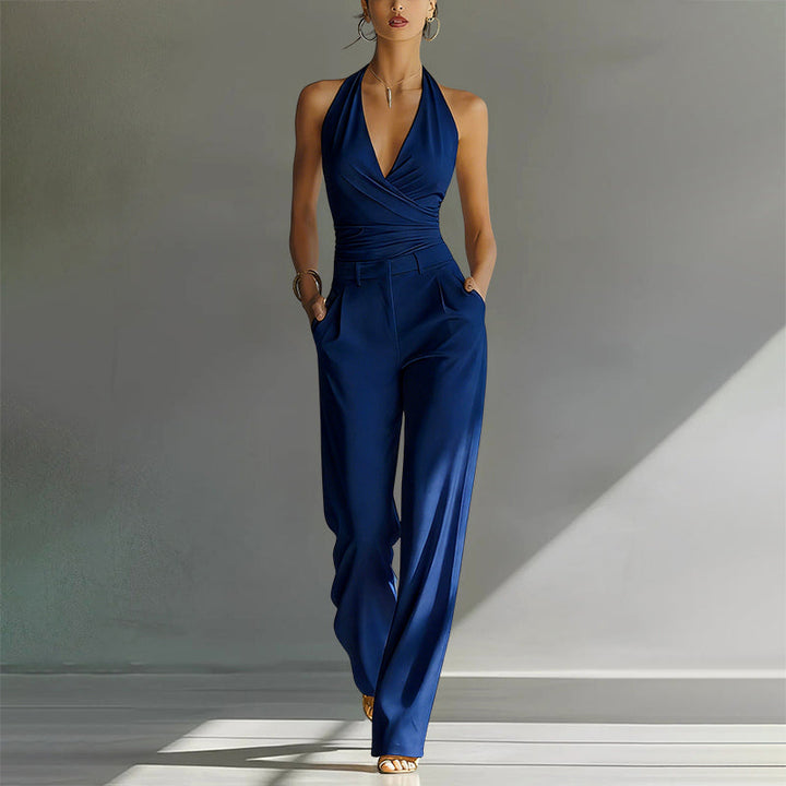 Giulia Bellini Wide-Leg Halter Jumpsuit