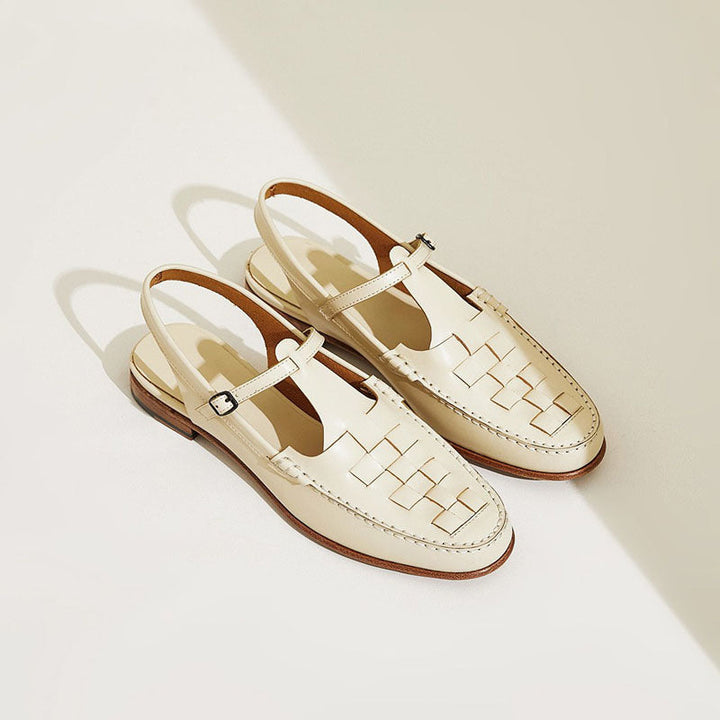 Giulia Bellini Woven Strap Slingback Sandals