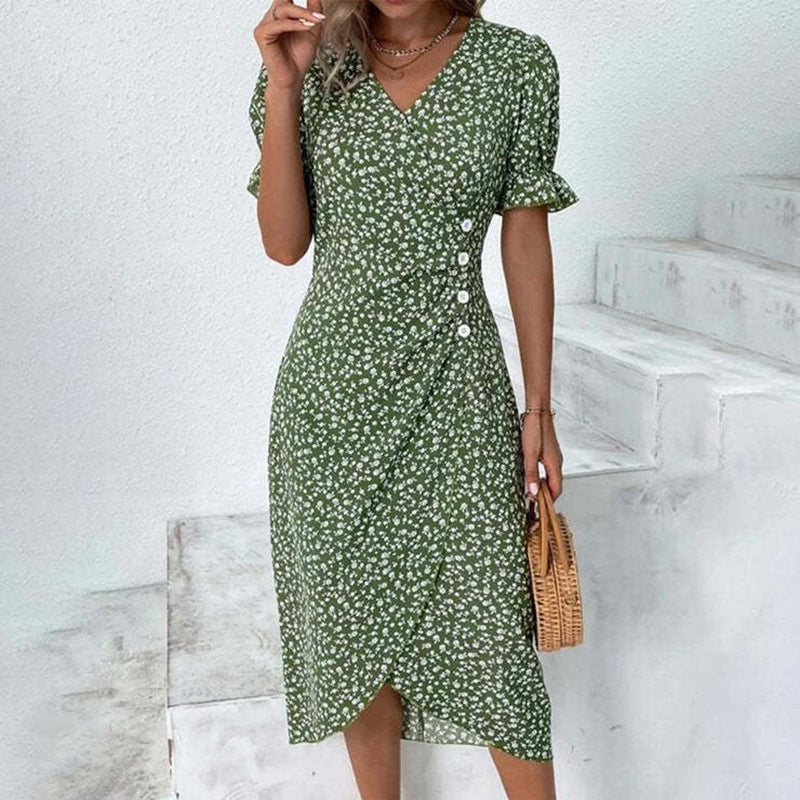 Giulia Bellini Floral Wrap Midi Dress