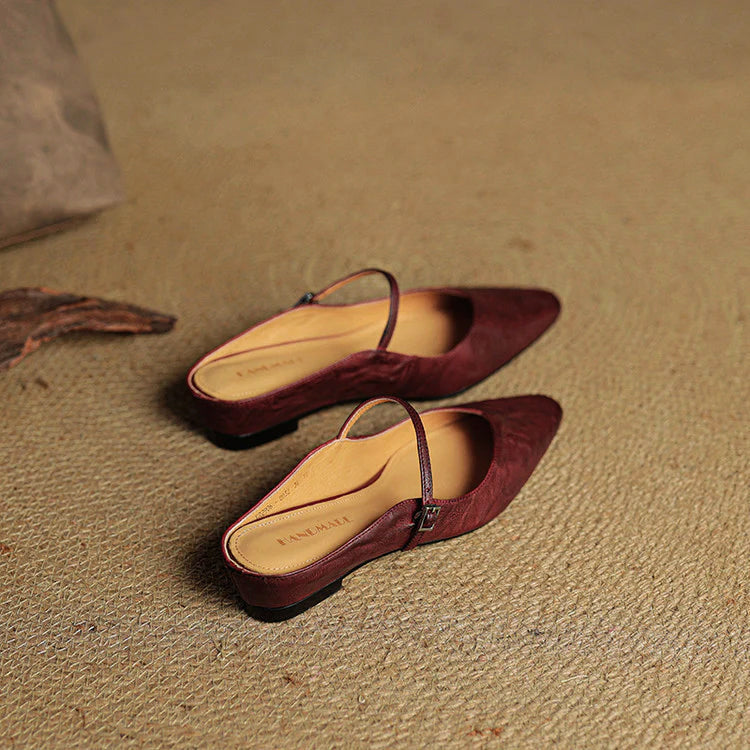 Giulia Bellini Leather Pointed Flats