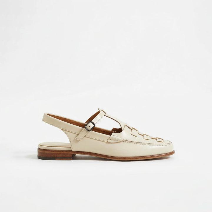 Giulia Bellini Woven Strap Slingback Sandals