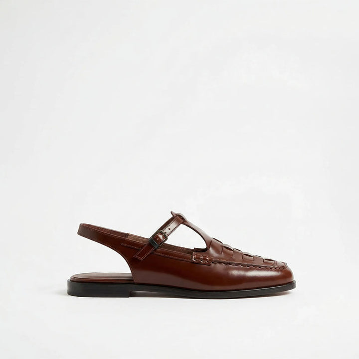 Giulia Bellini Woven Strap Slingback Sandals