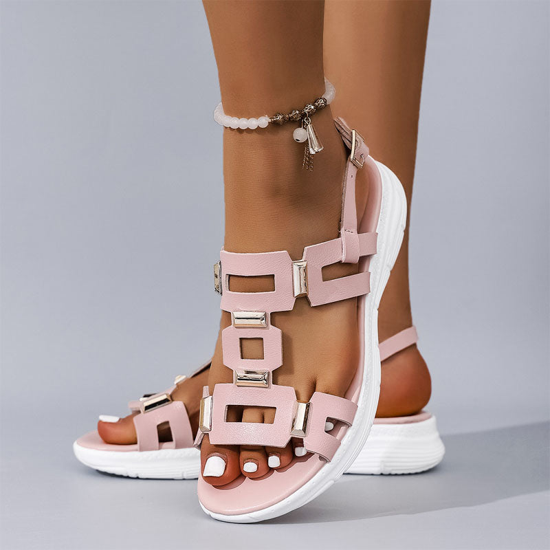 Isabella Conti Flat Sandals with Buckle Strap