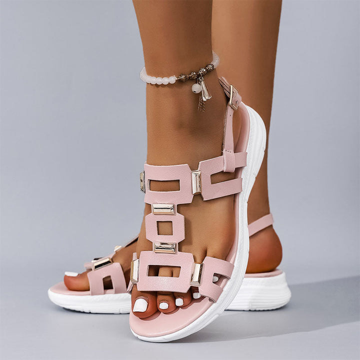 Isabella Conti Flat Sandals with Buckle Strap