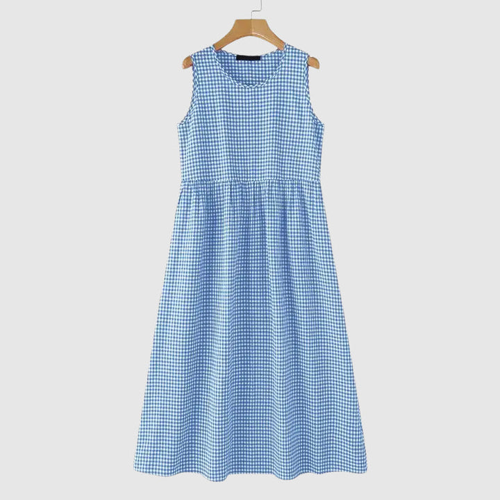Isabella Conti Gingham Midi Dress with High Waist