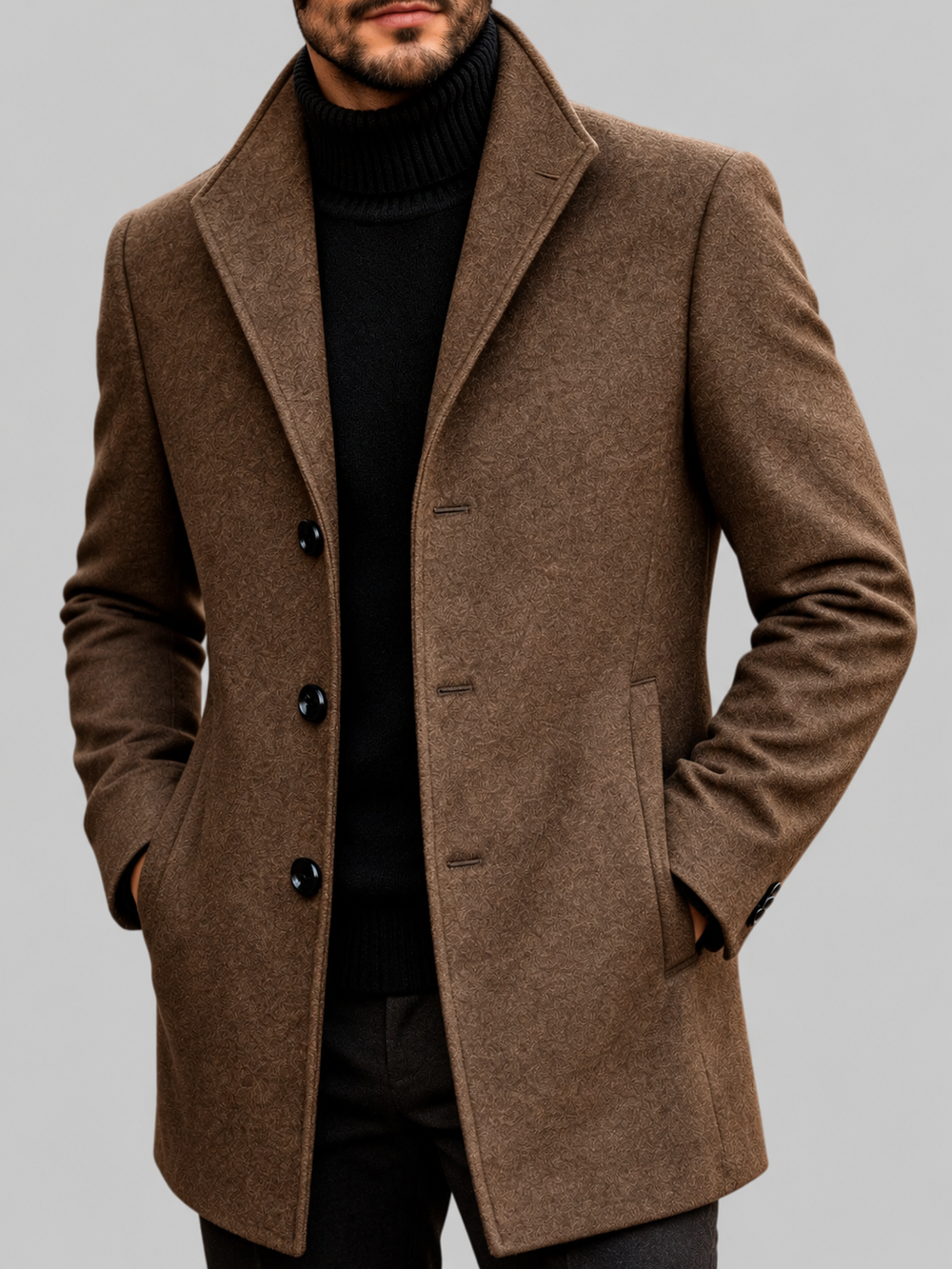 Javier – Men’s Tailored Single-Breasted Wool Coat
