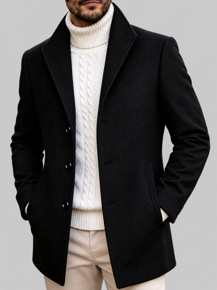 Javier – Men’s Tailored Single-Breasted Wool Coat