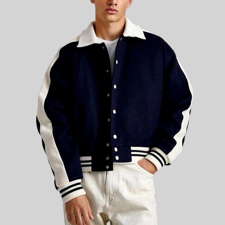 Peter - Men's Snap Button Varsity Jacket 3