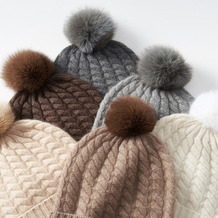Polar Cable Knit Pom Beanie